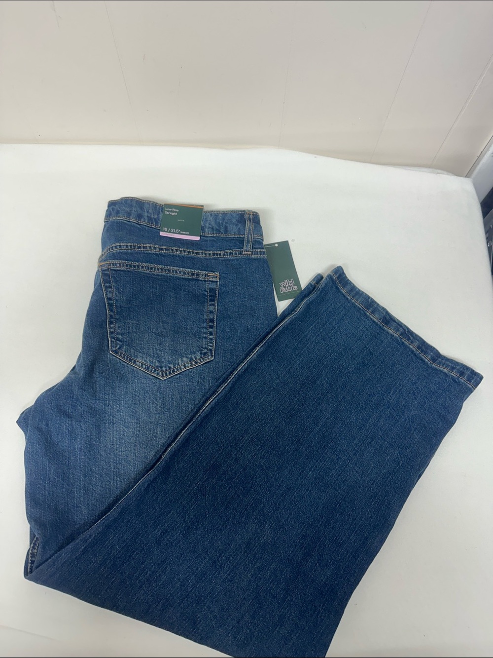 wild fable Women's Straight-Leg Blue Denim Jeans